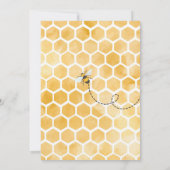 Bee One Honey Bee Floral 1st Birthday Invitation Kaart (Achterkant)