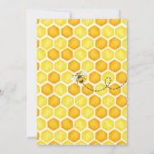 Bee One Honey Bee Girl 1st Birthday Invitation Kaart (Achterkant)