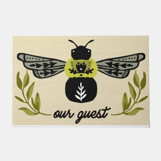 Bee Onze Gast Deurmat| Bee lover cadeau Deurmat (Voorkant)