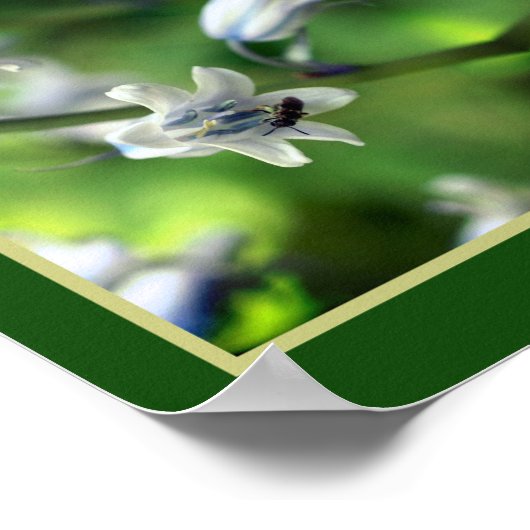 Bee op Bluebell Flower Abstract Poster (Hoek)