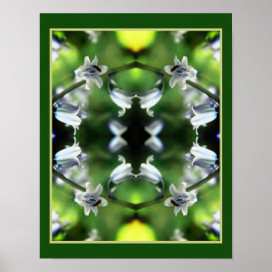 Bee op Bluebell Flower Abstract Poster