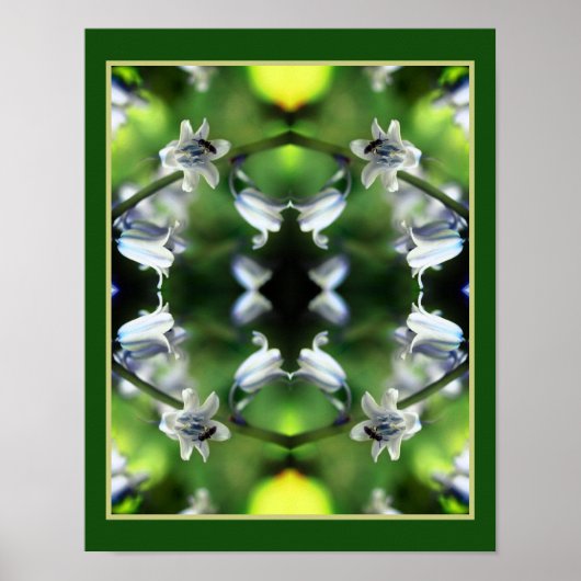 Bee op Bluebell Flower Abstract Poster (Voorkant)