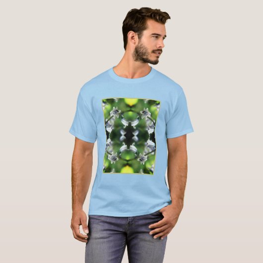 Bee op Bluebell Flower Abstract T-shirt (Voorkant volledig)