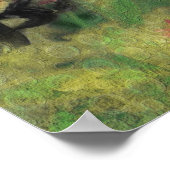 Bee op Clover Digital Art Poster (Hoek)