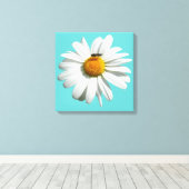 Bee op Daisy Alaskan Summer Natuur Foto Canvas Afdruk (Insitu (Houten vloer))