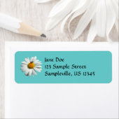 Bee op Daisy Alaskan Summer Natuur Foto Etiket (Insitu)