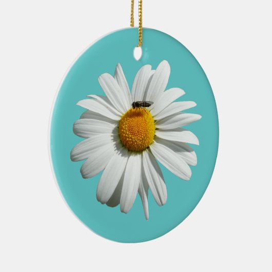 Bee op Daisy Alaskan Summer Natuur Foto Keramisch Ornament (Rechts)