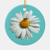 Bee op Daisy Alaskan Summer Natuur Foto Keramisch Ornament (Voorkant)