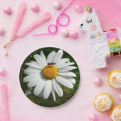 Bee op Daisy Alaskan Summer Natuur Foto Papieren Bordje (Feest)