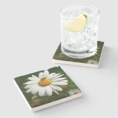 Bee op Daisy Alaskan Summer Natuur Foto Stenen Onderzetter (Zijkant)