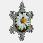 Bee op Daisy Alaskan Summer Natuur Foto Tin Sneeuwvlok Ornament (Links)