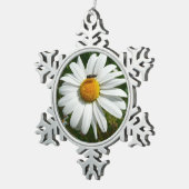 Bee op Daisy Alaskan Summer Natuur Foto Tin Sneeuwvlok Ornament (Rechts)