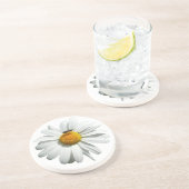 Bee op Daisy Alaskan Summer Natuur Foto Zandsteen Onderzetter (Zijkant)