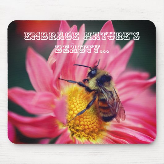 Bee op Daisy Inspirerend Natuur Beauty Quote Muismat (Voorkant)