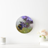 Bee op een blauw zend acryl wandklok (Huis)