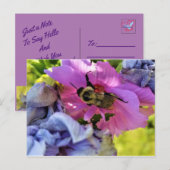 BEE OP EEN PINK HIBISCUS-BRIEFKAART BRIEFKAART (Voorkant / Achterkant)