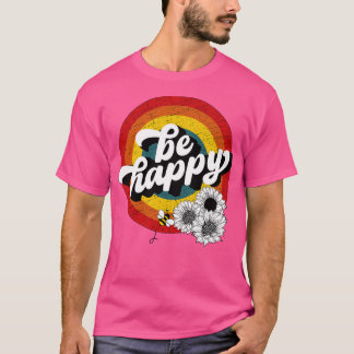 Bee op een Sunflower Happy Quote T-shirt