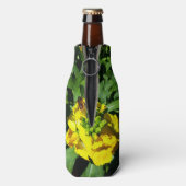 Bee op gele bloemen flesjeskoeler (Fles Achterkant)