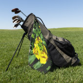 Bee op gele bloemen golfhanddoek (Groen)