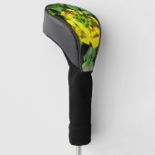 Bee op gele bloemen golfheadcover (Schuin)