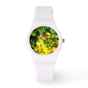 Bee op gele bloemen horloge