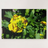 Bee op gele bloemen legpuzzel (Horizontaal)