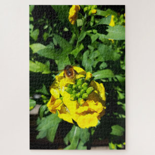 Bee op gele bloemen legpuzzel