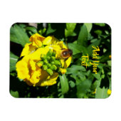 Bee op gele bloemen magneet (Horizontaal)