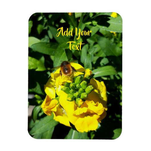 Bee op gele bloemen magneet (Verticaal)
