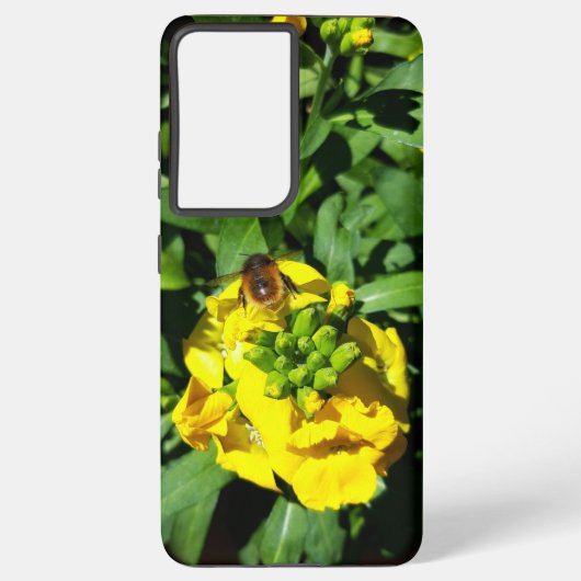 Bee op gele bloemen samsung galaxy hoesje (Achterkant)