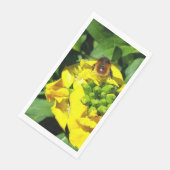 Bee op gele bloemen servet (Hoek)