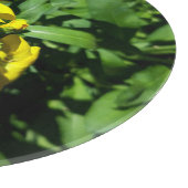 Bee op gele bloemen snijplank (Hoek)