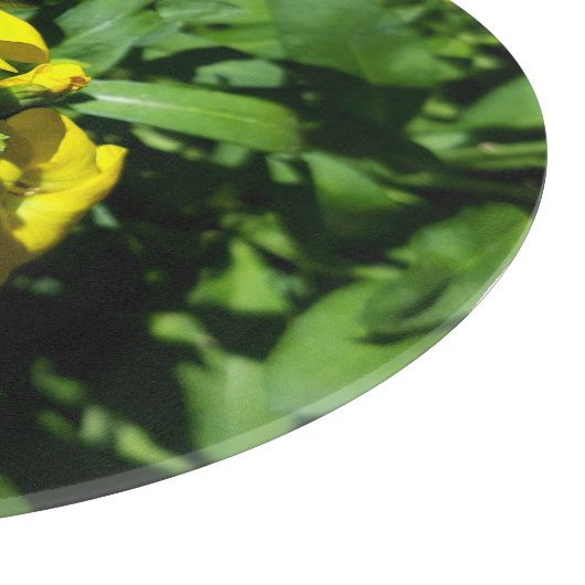 Bee op gele bloemen snijplank (Hoek)