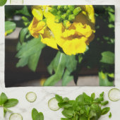 Bee op gele bloemen theedoek (Gevouwen)