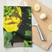 Bee op gele bloemen theedoek (Quarter Fold)