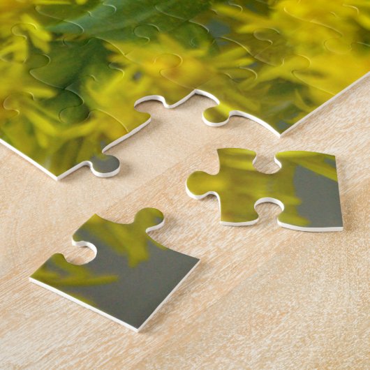 Bee op gele bloesems Puzzle Legpuzzel (Zijkant)