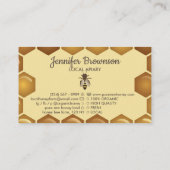 Bee op Honeycomb Apiarist logo Visitekaartje (Achterkant)