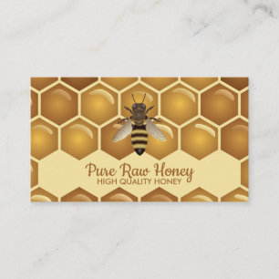 Bee op Honeycomb Apiarist logo Visitekaartje