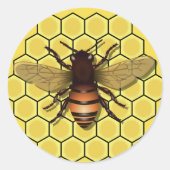 Bee op Honeycomb Stickers (Voorkant)