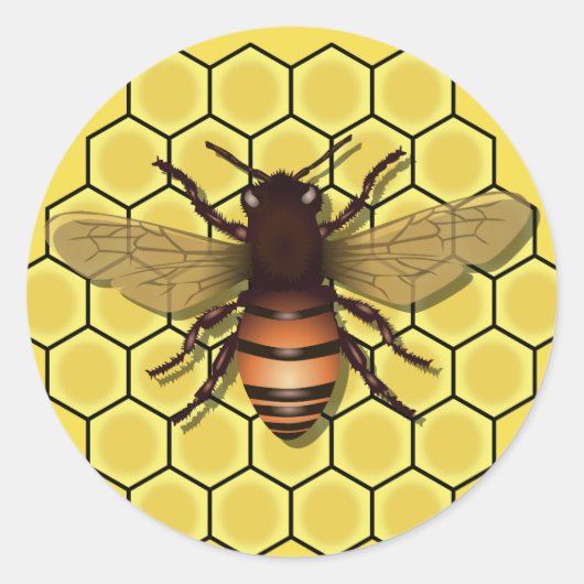 Bee op Honeycomb Stickers (Voorkant)