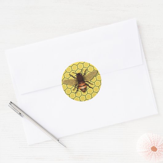 Bee op Honeycomb Stickers (Envelop)