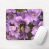 Bee op Purple Flowers Mousepad Muismat (Met muis)