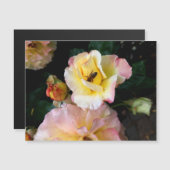 Bee op roze gele rozenbloemen (Voorkant / Achterkant)