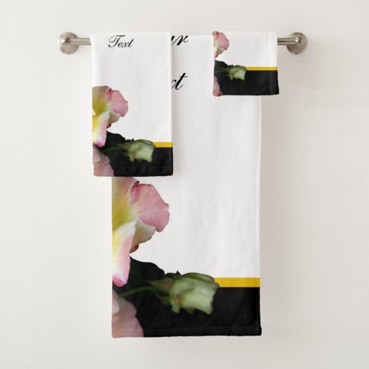 Bee op roze gele rozenbloemen bad handdoek (Insitu)