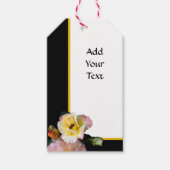 Bee op roze gele rozenbloemen cadeaulabel (Voorkant)