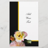 Bee op roze gele rozenbloemen flyer (Achterkant)