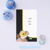 Bee op roze gele rozenbloemen flyer (Enkel)