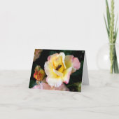 Bee op roze gele rozenbloemen kaart (Voorkant)