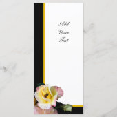 Bee op roze gele rozenbloemen menu (Voorkant)