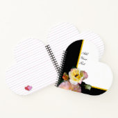 Bee op roze gele rozenbloemen notitieboek (Binnen)